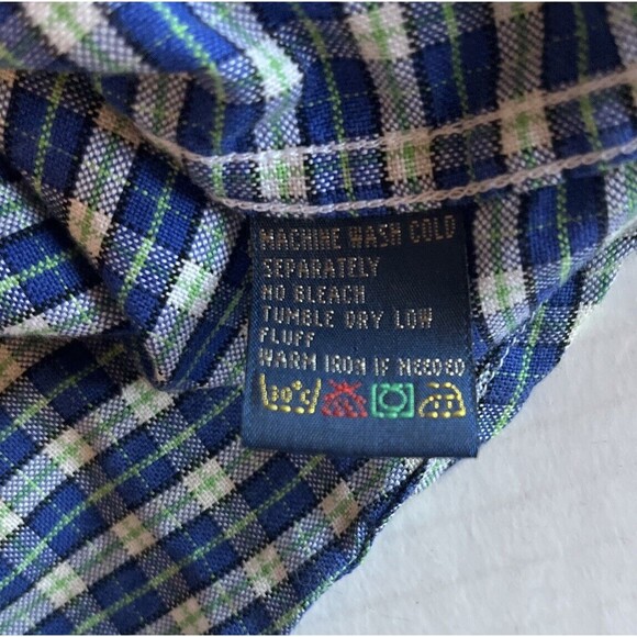 Roper Blue Plaid Men’s Western Cowboy Shirt XXL Button Down Pockets Logo Cotton - Picture 4 of 10